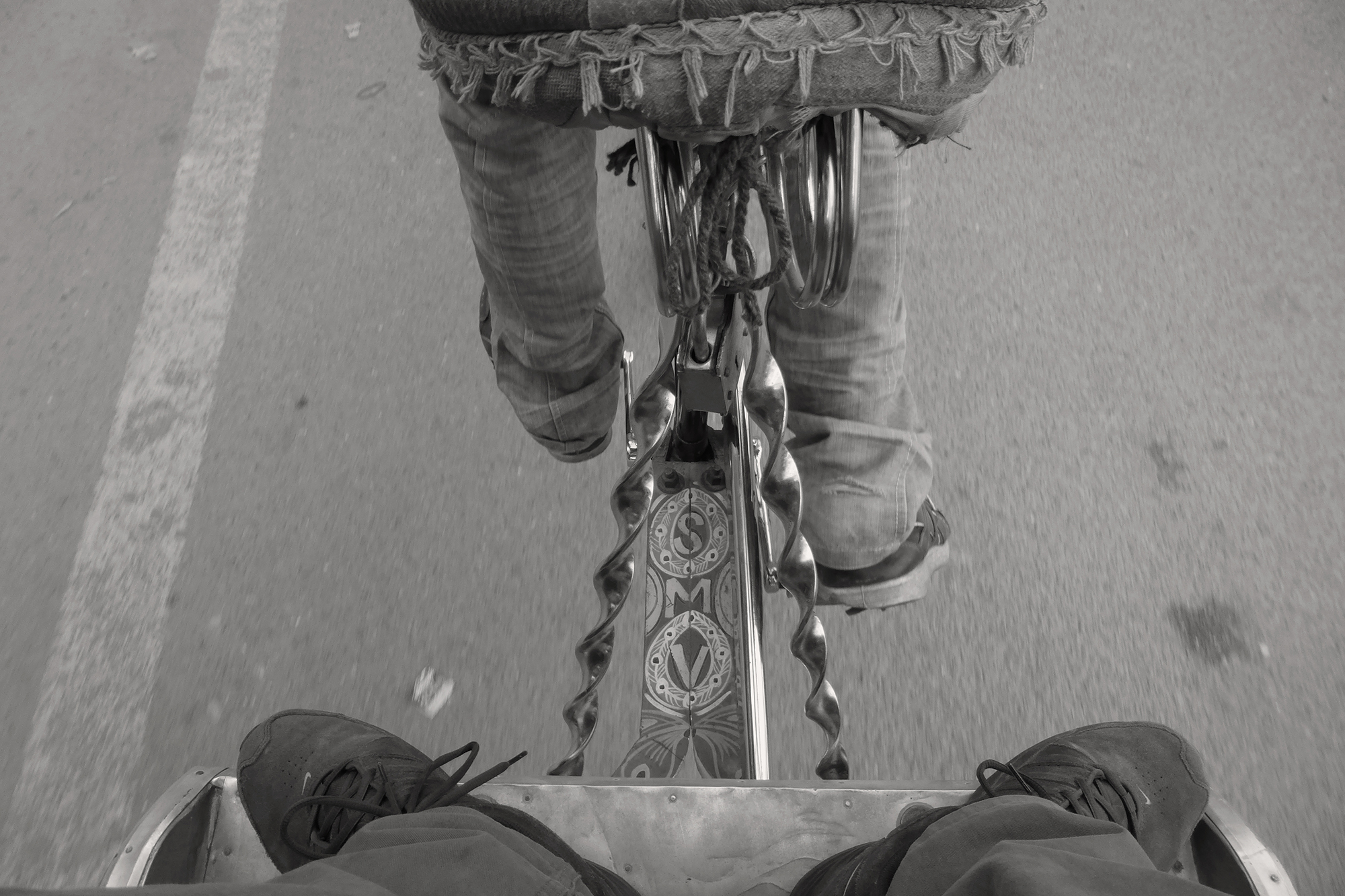 Christoph Radke, India, Varanasi, auf einer Fahrradkischa, 2013